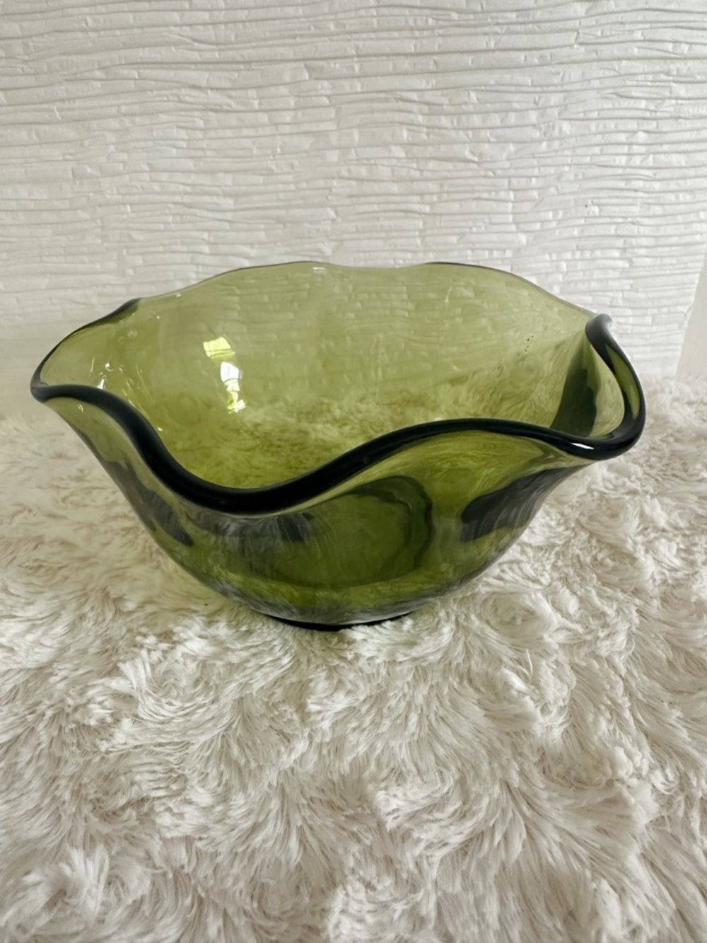 Vintage Anchor Hocking Avocado Green Dip Bowl